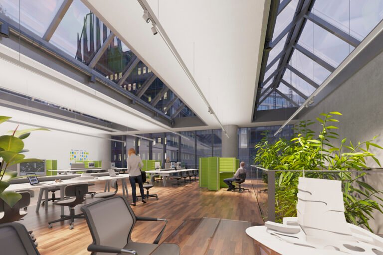 acceso inalambrico moderno en oficina luminosa