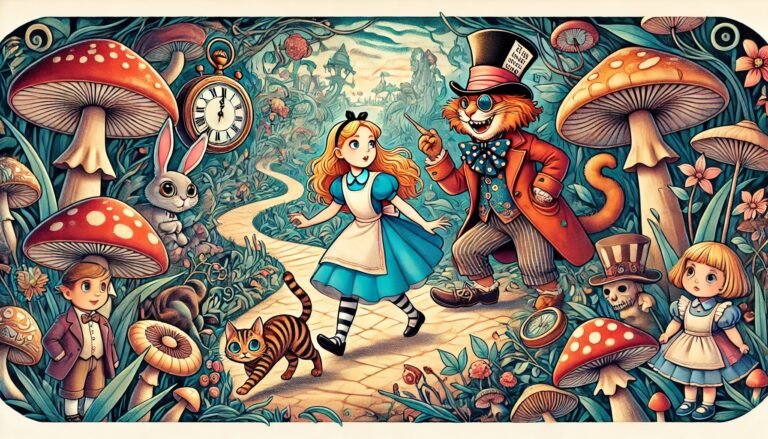 alicia explorando un mundo de fantasia