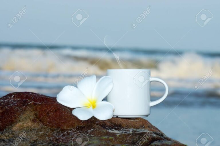 amanecer con cafe y flores frescas