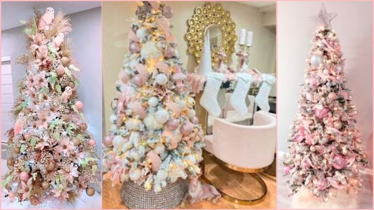 Cómo decorar un árbol de Navidad en color oro rosa 27 arbol de navidad decorado en oro rosa