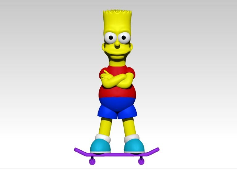 bart simpson en su iconico skateboard