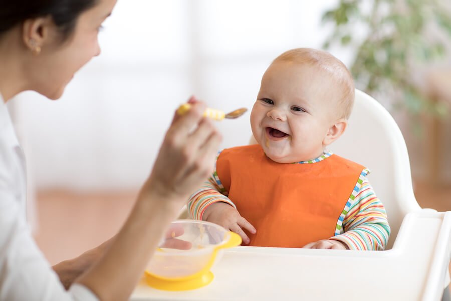 Qué alimentos son los más adecuados como primera comida para un bebé 1 bebe disfrutando de pure de frutas