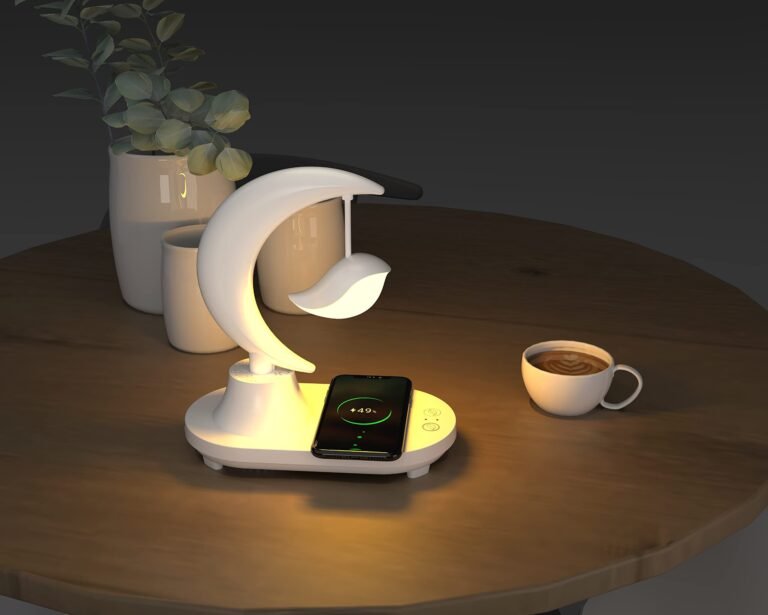 Qué características tiene una bocina Bluetooth con luz LED 6 bocina bluetooth iluminada en un ambiente oscuro