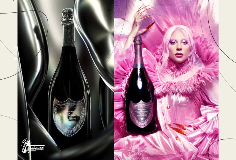 botella de champan con diseno artistico llamativo