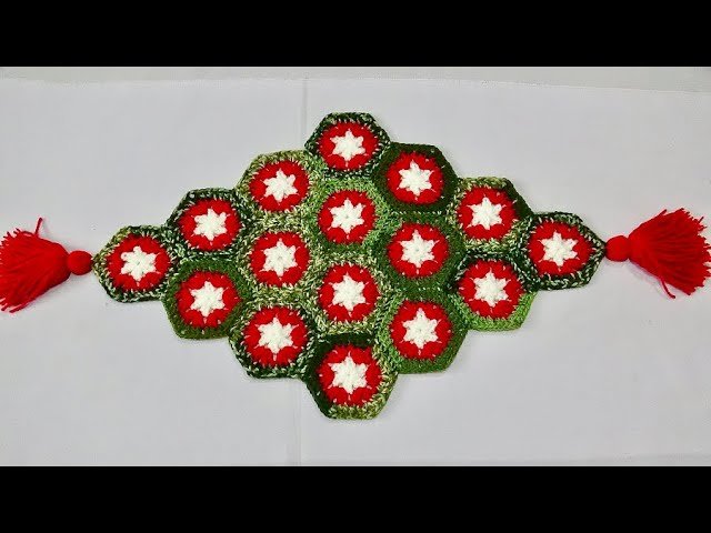 Cómo hacer un camino de mesa navideño en crochet paso a paso 7 Cómo hacer un camino de mesa navideño en crochet paso a paso