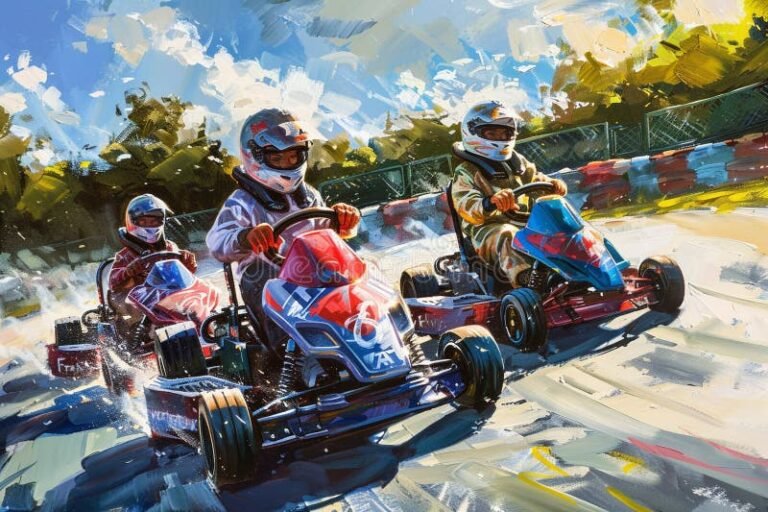 carrera de karts coloridos y emocionantes