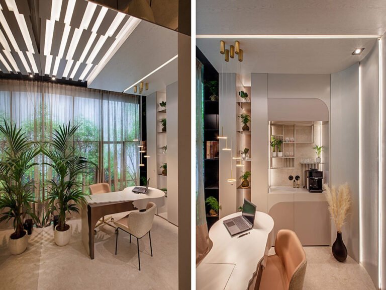 casa acogedora con espacio de trabajo creativo