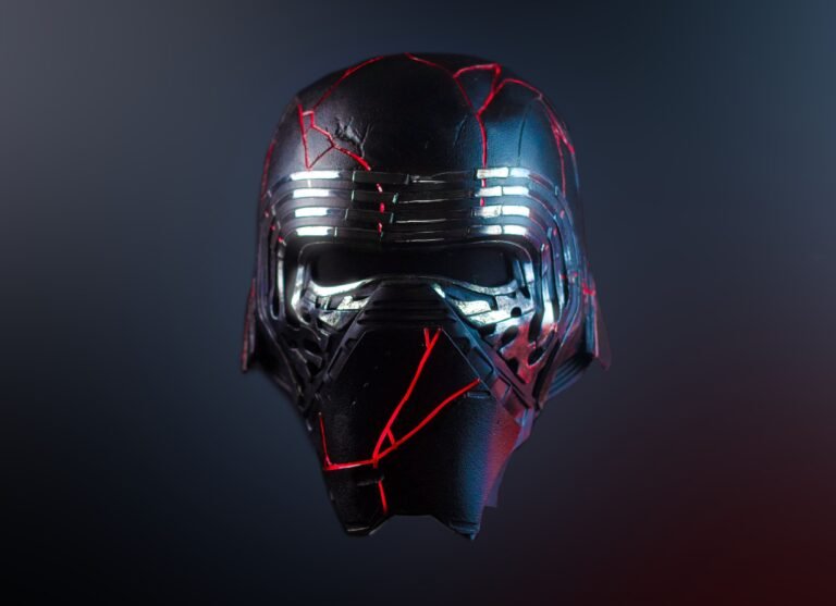 casco de kylo ren en exhibicion
