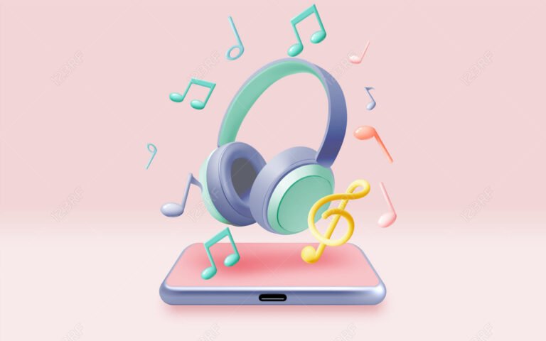 Cómo Puedo Bajar Música a Mi Celular Fácil Sin Usar Aplicaciones 21 celular con notas musicales flotando