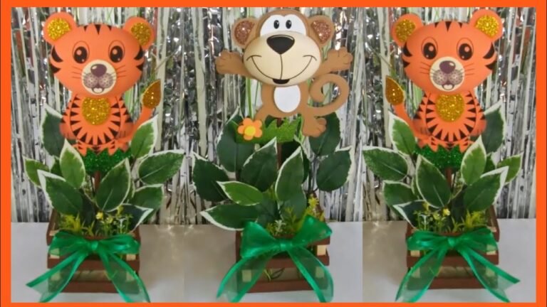 centros de mesa con motivos de safari