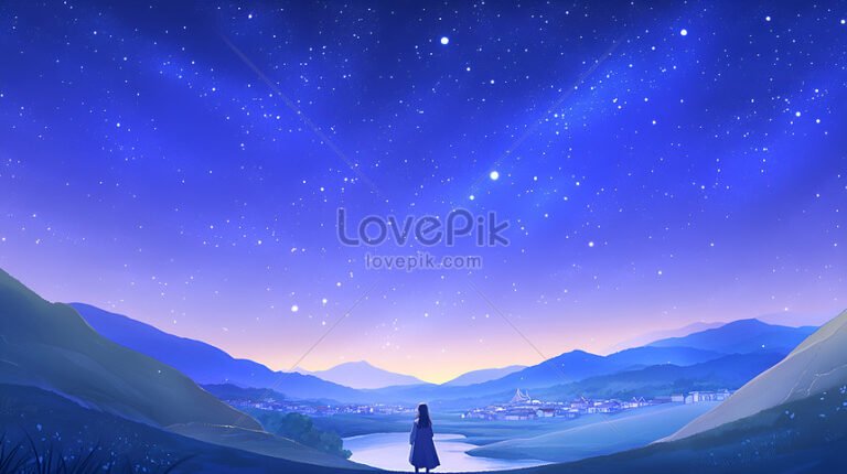 cielo estrellado sobre un pueblo tranquilo