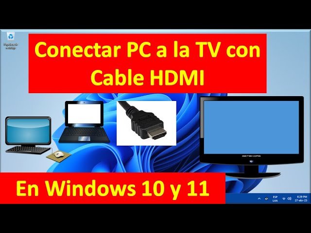 conexion de pc a tv con cables