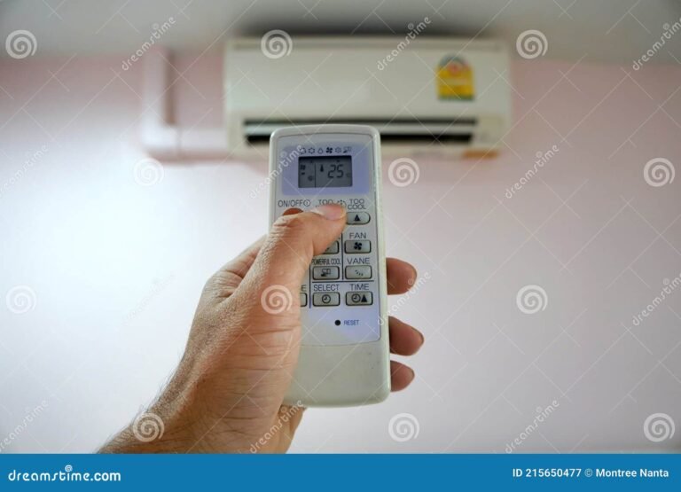 control remoto de aire acondicionado en mano