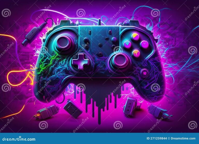 controlador de videojuego con fondo de juego