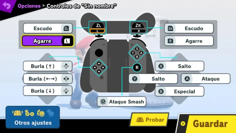 controles de nintendo switch y smash bros