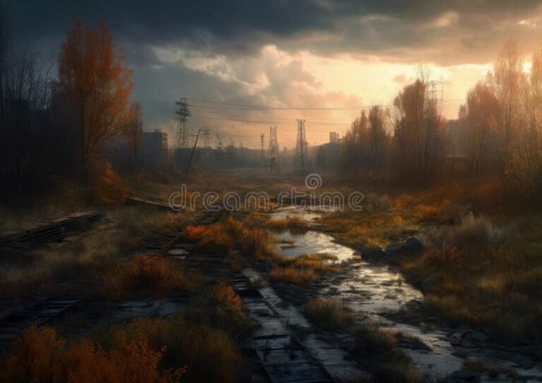 corazon roto en un paisaje melancolico