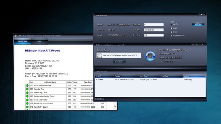 disco duro con herramientas de diagnostico