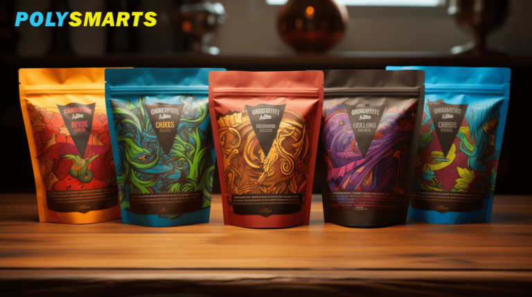 diversas bolsas stand up pouch coloridas