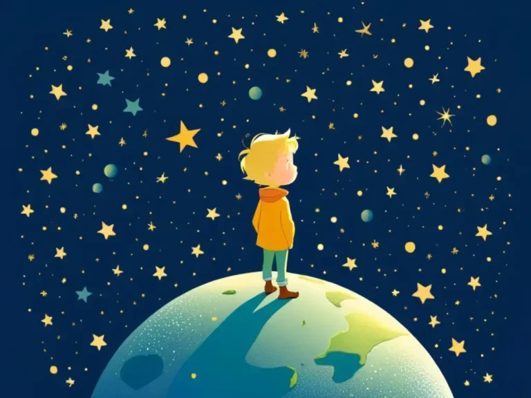 el principito contemplando las estrellas