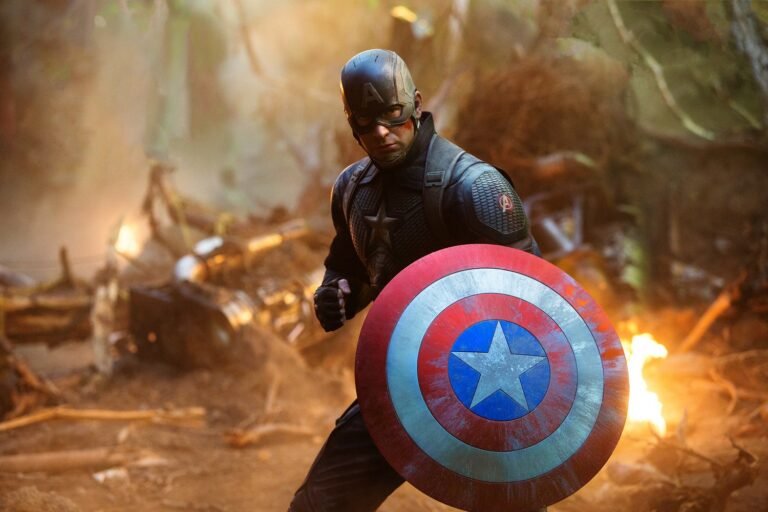escena iconica de captain america en accion