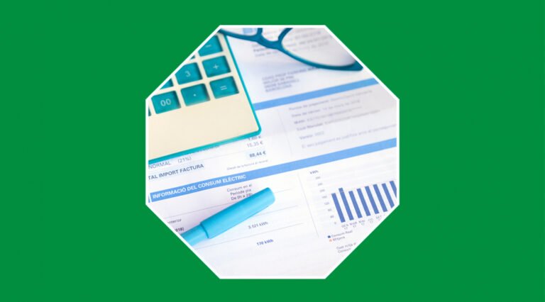 factura de electricidad con fondo decorativo