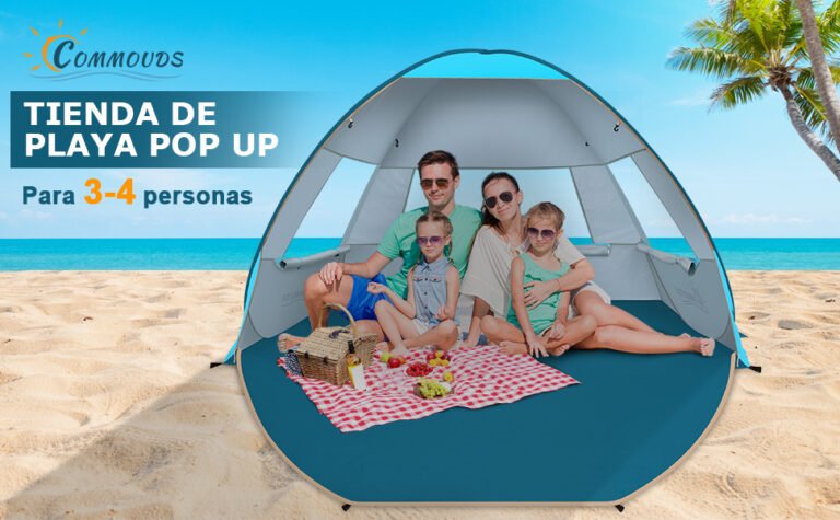 familia disfrutando de camping con tienda pop up