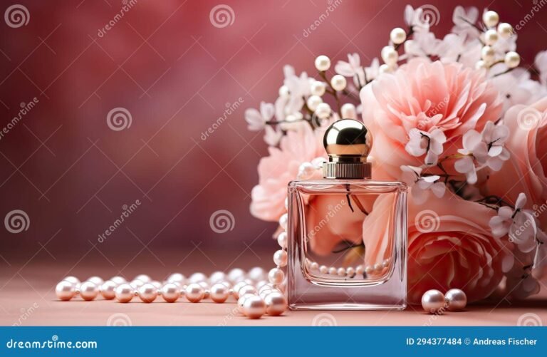 frasco elegante de perfume en un fondo suave