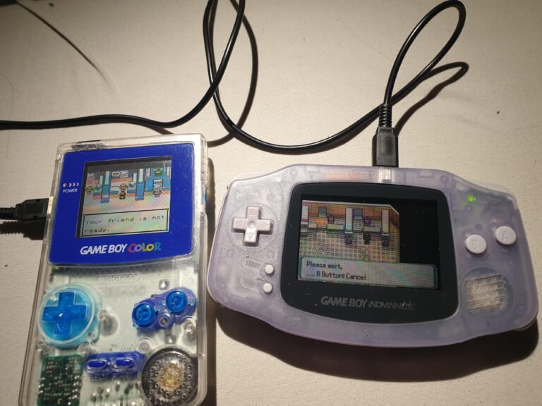 game boy advance con cable link conectado