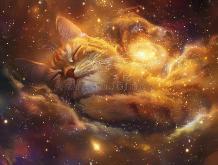 Los gatos realmente sueñan con física cuántica y qué significa eso 14 gato durmiendo con estrellas y galaxias