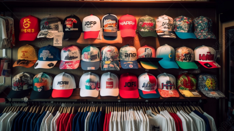 gorros de beisbol variados en exhibicion