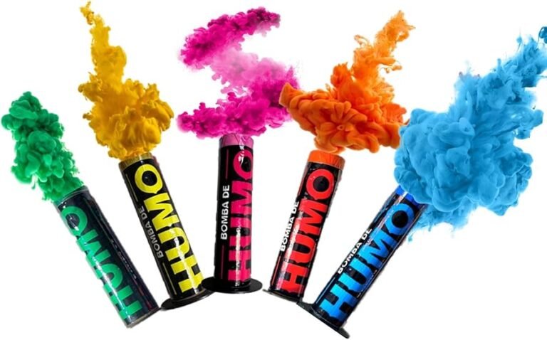 humo de colores en una fiesta vibrante