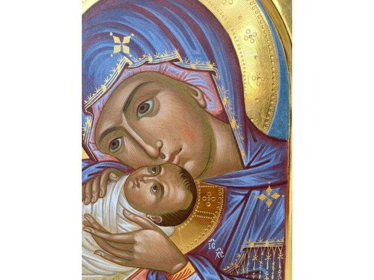 icono de la virgen maria con nino