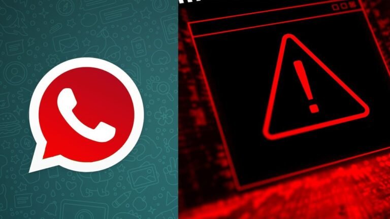 icono de whatsapp con un signo de alerta