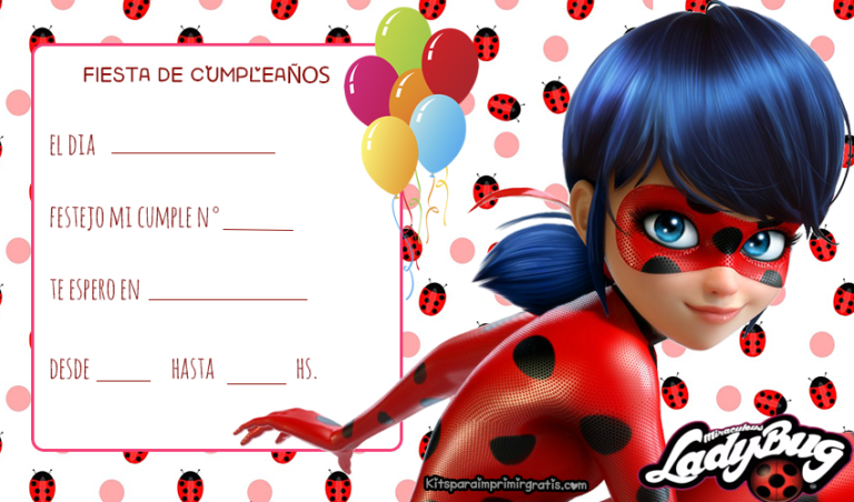 Dónde puedo encontrar invitaciones de Lady Bug para editar en línea 10 invitaciones de cumpleanos tematicas de lady bug