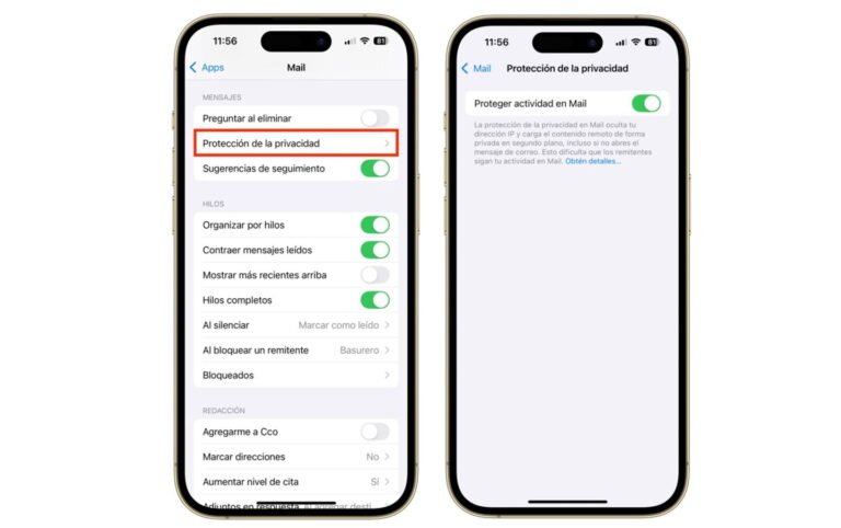 iphone con configuracion de privacidad abierta