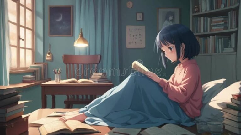 lectura de manga en un entorno acogedor