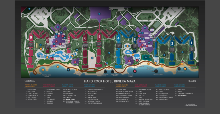 mapa del hard rock riviera maya