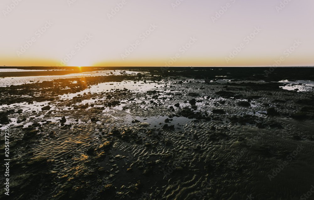 Cómo afecta la marea baja al paisaje durante el crepúsculo