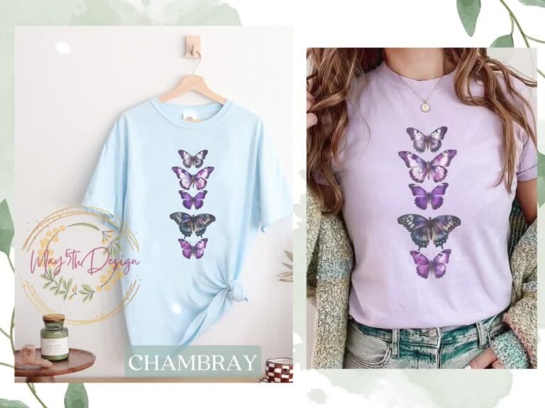 mariposas coloridas sobre ropa tenida