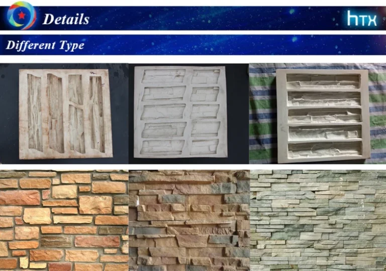 moldes de piedra artificial en exhibicion