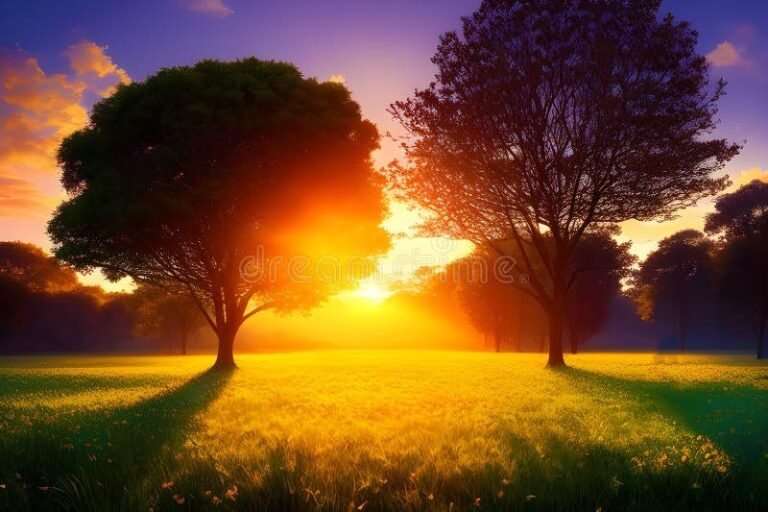 naturaleza al amanecer con luz inspiradora