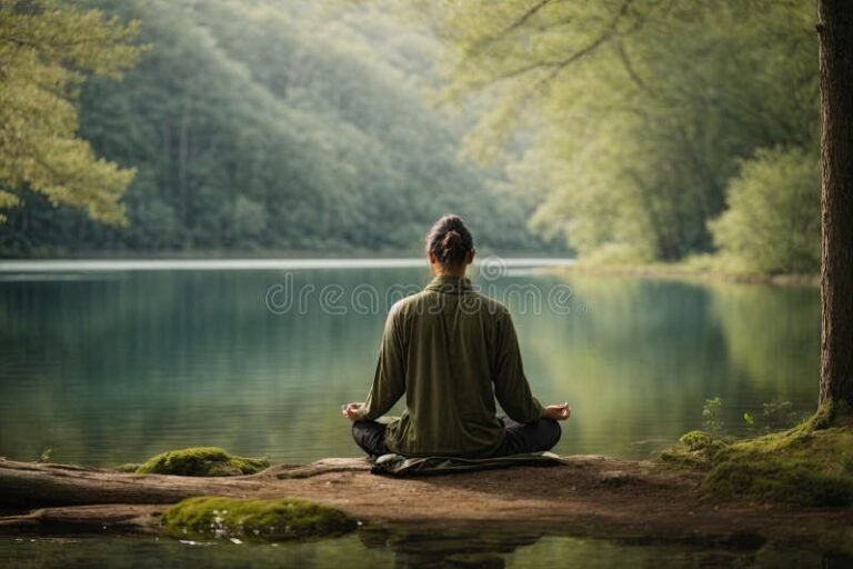 Echando toda vuestra ansiedad sobre Él, cómo encontrar paz interior 2 naturaleza serena con un lago tranquilo