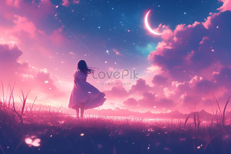 nina sonadora bajo un cielo estrellado