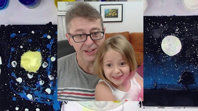 nino dibujando estrellas en la noche