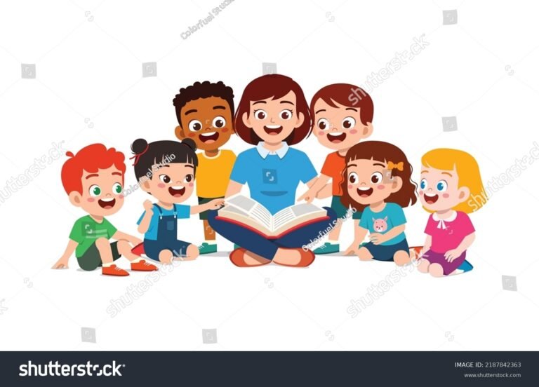 ninos escuchando un cuento en grupo