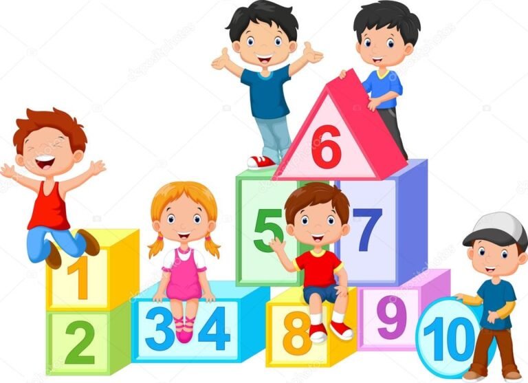 Cómo Enseñar los Números a los Niños de Manera Divertida y Efectiva 10 ninos jugando con bloques de numeros