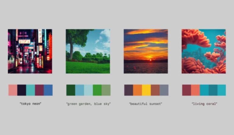 paleta de colores vibrantes sobre una foto