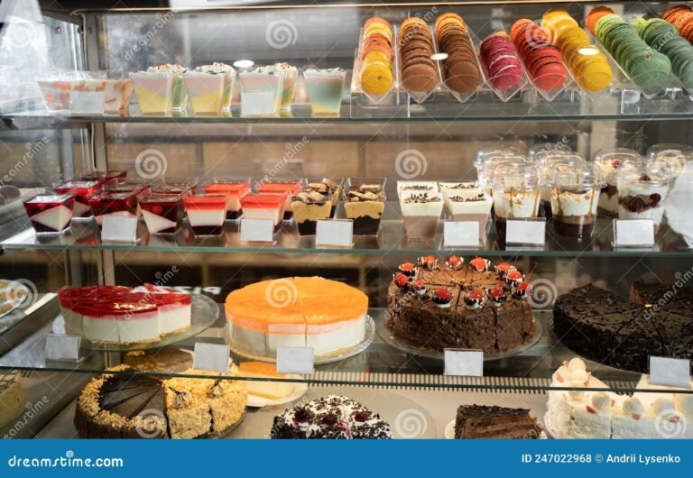 Dónde encontrar los deliciosos pastelitos de La Tienda de Mis Pastelitos 8 pastelitos coloridos en una vitrina