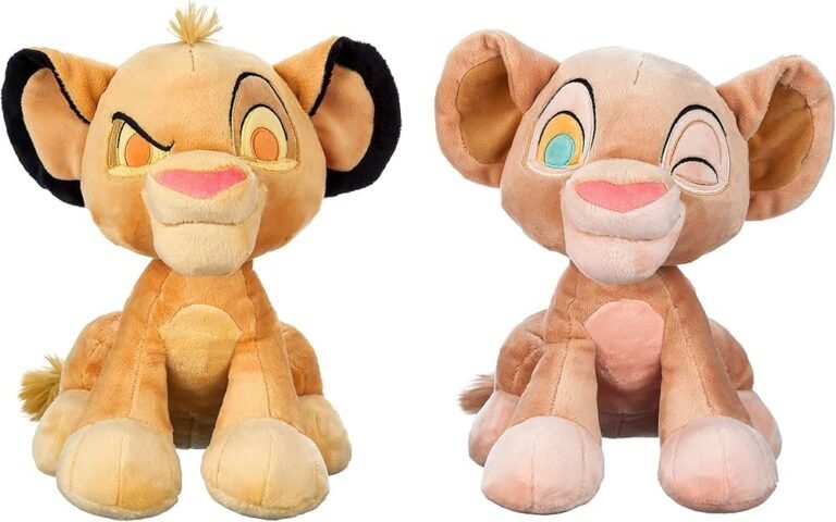 Qué opciones de peluches de El Rey León puedo encontrar en línea 22 peluches de simba y nala adorables