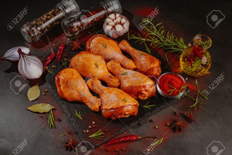 pierna de pollo marinada con especias
